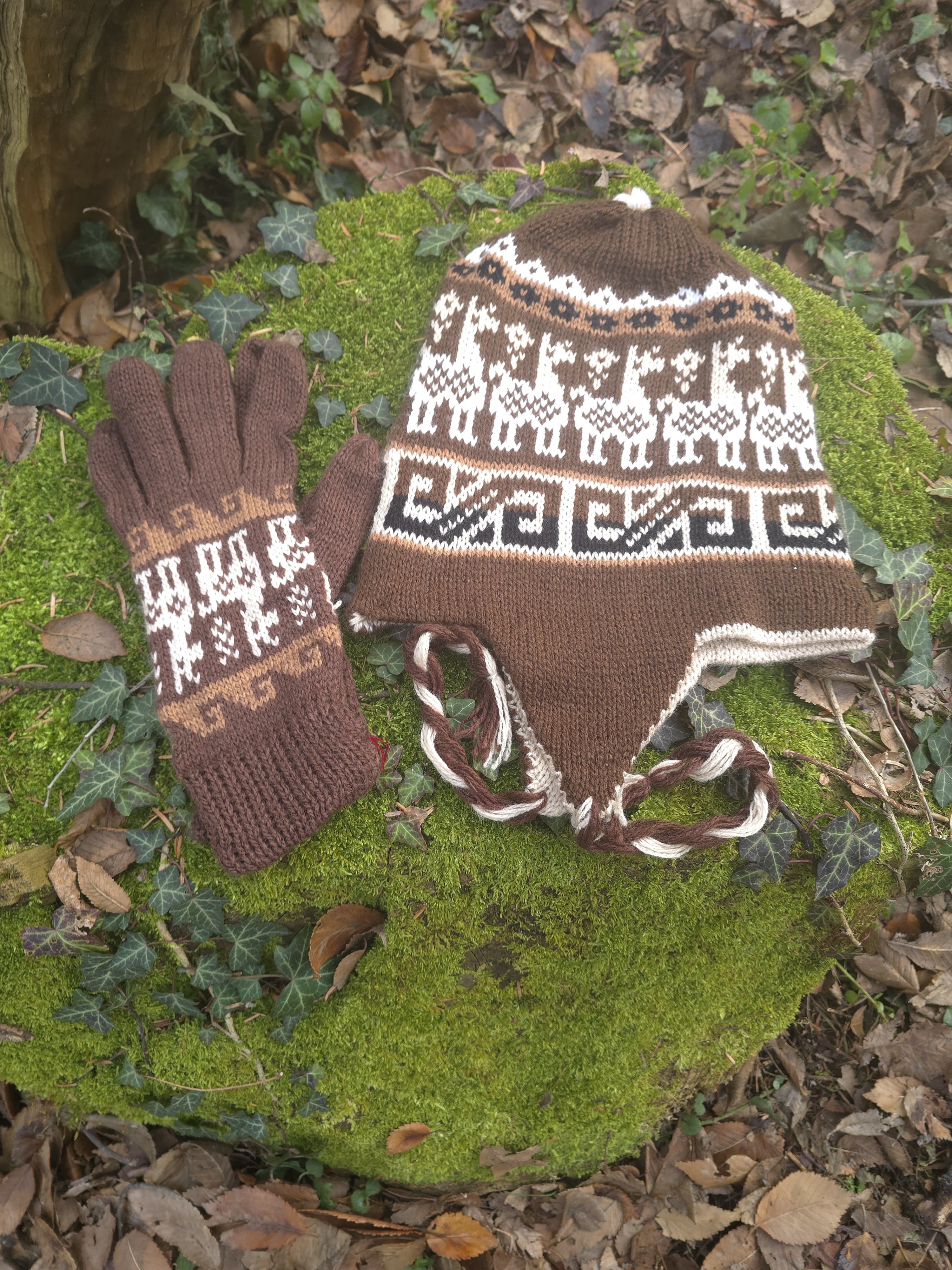 Set coordinato Cappello + Guanti in Lana di Alpaca