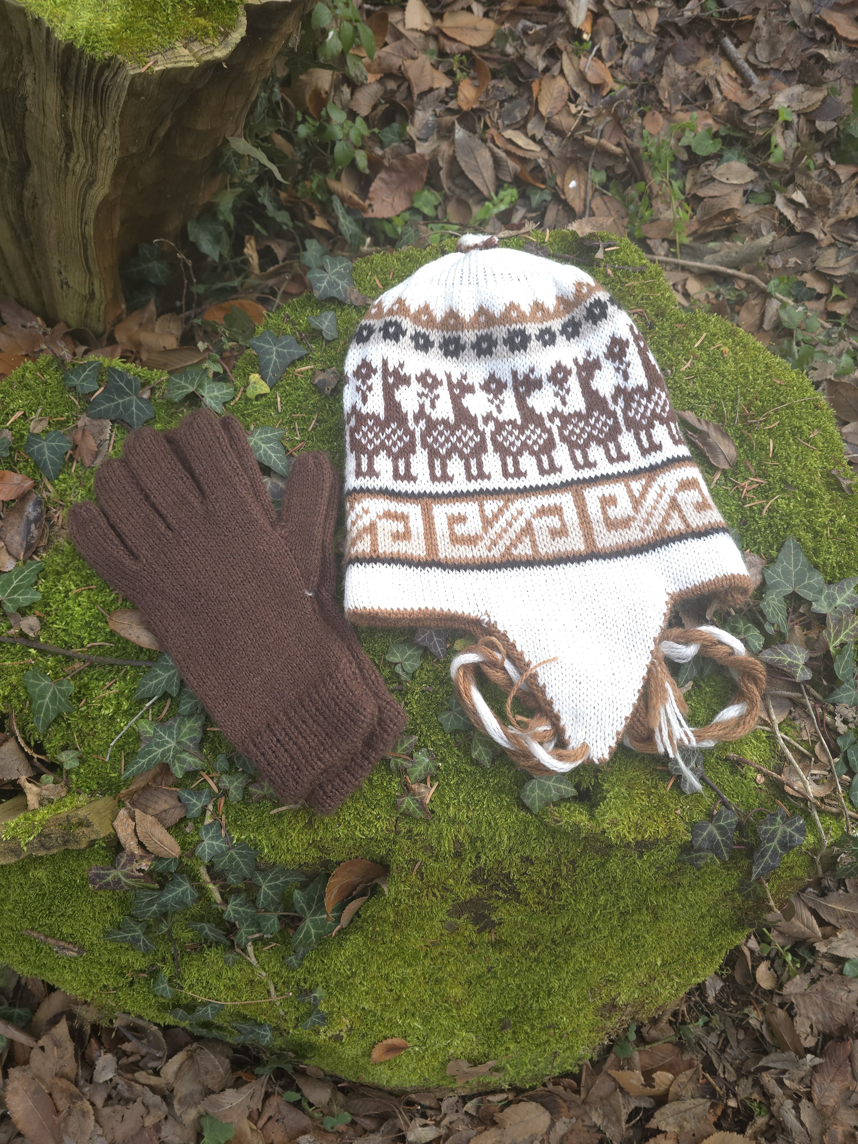 Set coordinato Cappello + Guanti in Lana di Alpaca