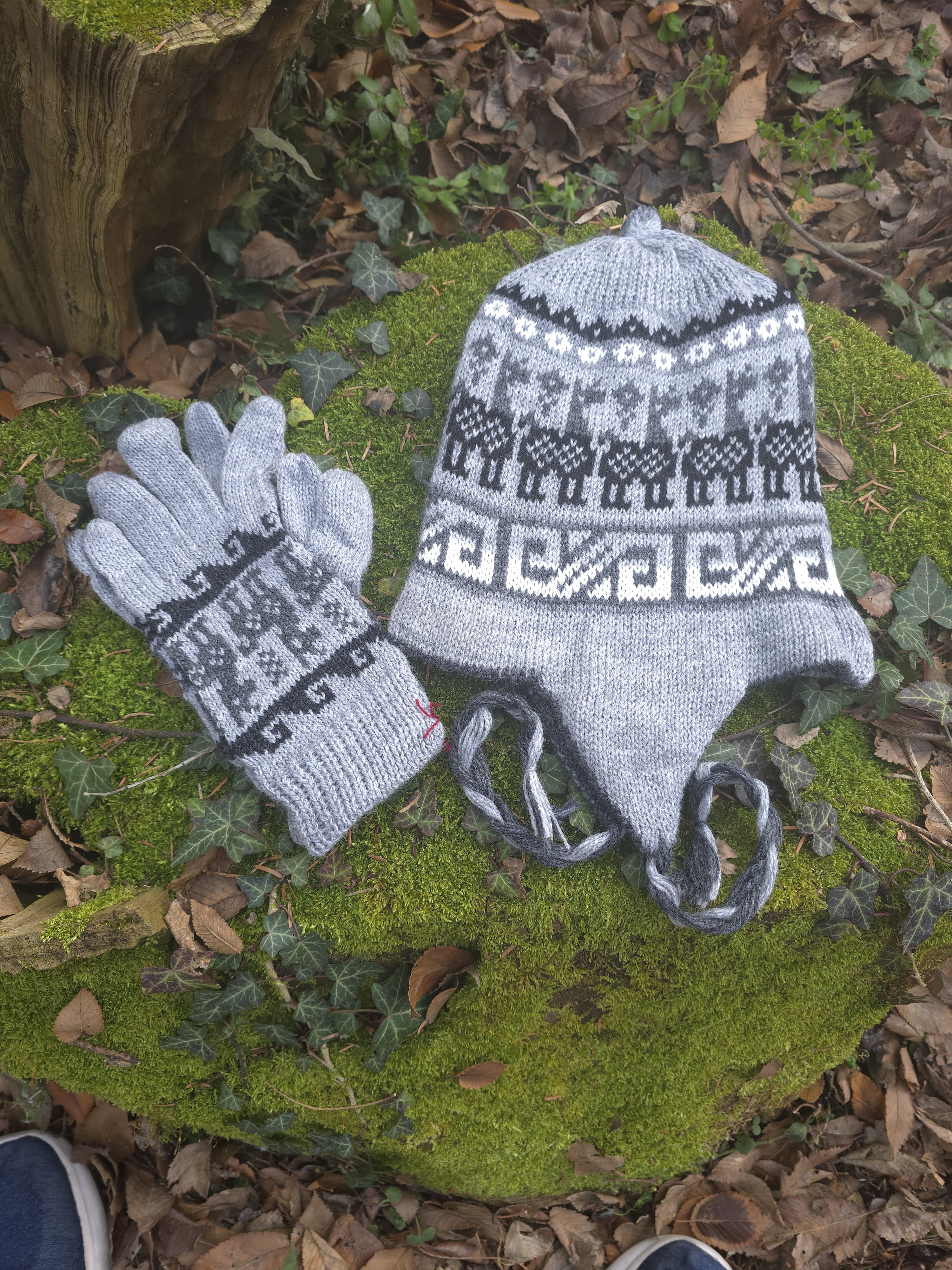 Set coordinato Cappello + Guanti in Lana di Alpaca